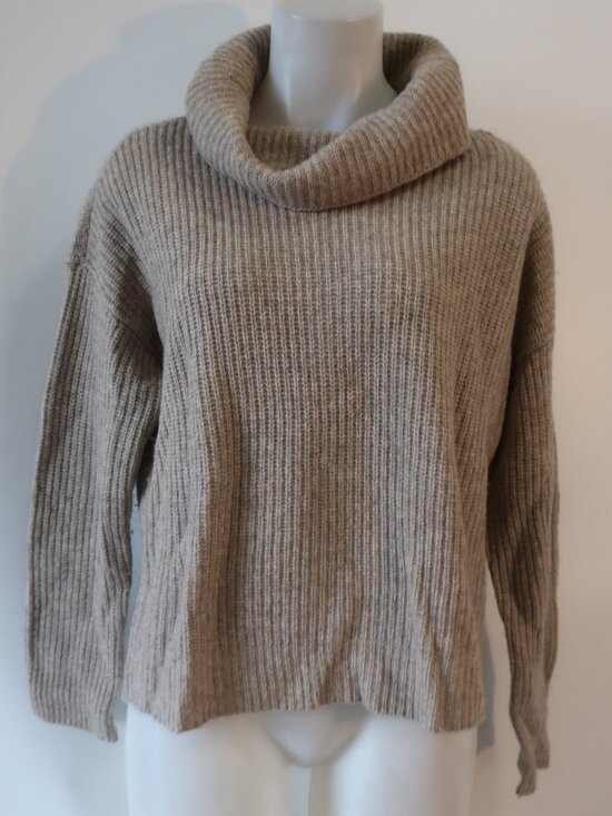 Eileen Fisher Sweaters - Womens Eileen Fisher Taupe (Item- 106) Yak Merino Wool Turtleneck Sweater S